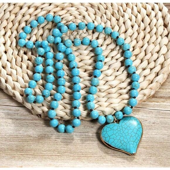 Turquoise Heart Necklace - Picture 2 of 4
